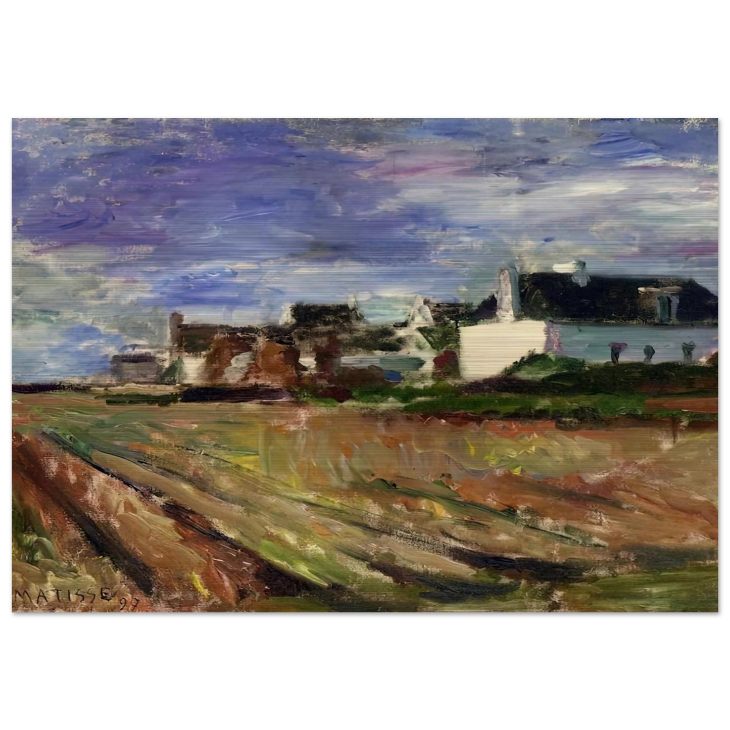 FARMS IN BRITTANY BELLE ILE 1897 - Henri Matisse Brushed Aluminum Print - 70x100 cm / 28x40 inches | Henri Matisse Aluminum Print | Henri Matisse Prints