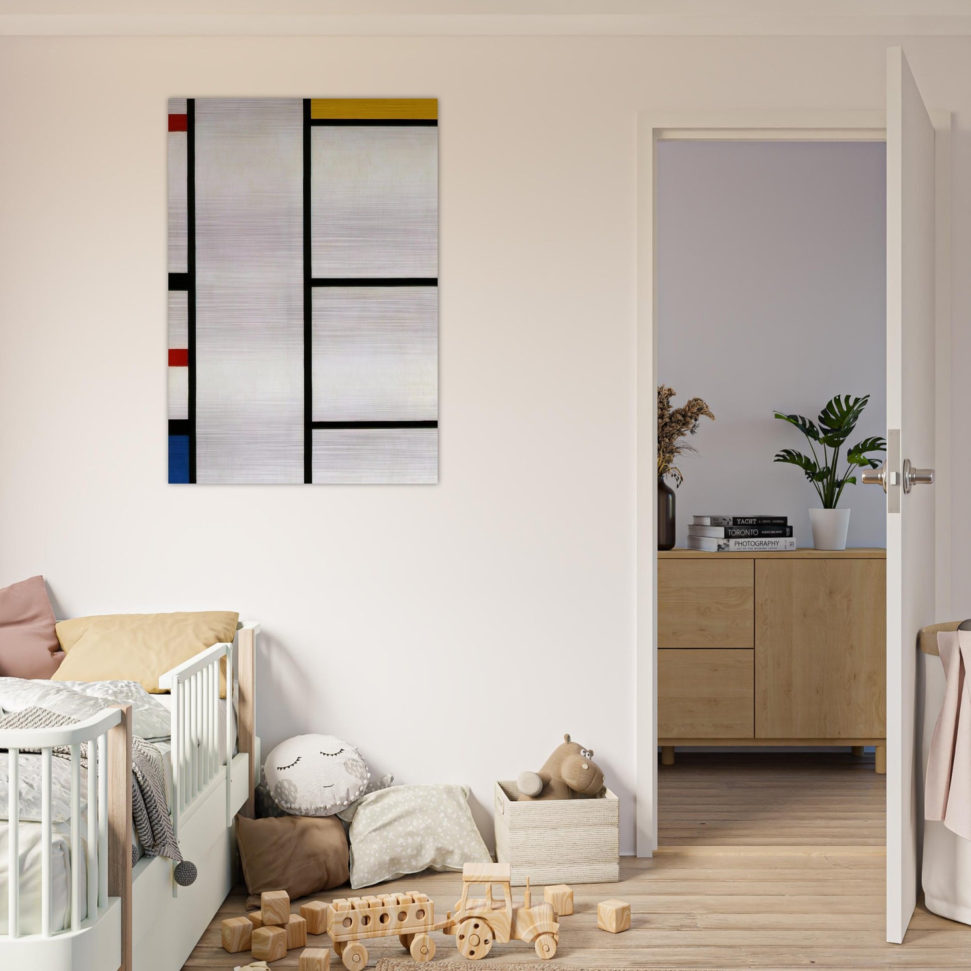 Composition No. III Blanc-Jaune - Piet Mondrian Brushed Aluminum Print - 70x100 cm / 28x40 inches | Piet Mondrian Aluminum Print | Piet Mondrian Prints