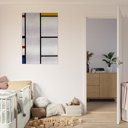 Composition No. III Blanc-Jaune - Piet Mondrian Brushed Aluminum Print - 70x100 cm / 28x40 inches | Piet Mondrian Aluminum Print | Piet Mondrian Prints