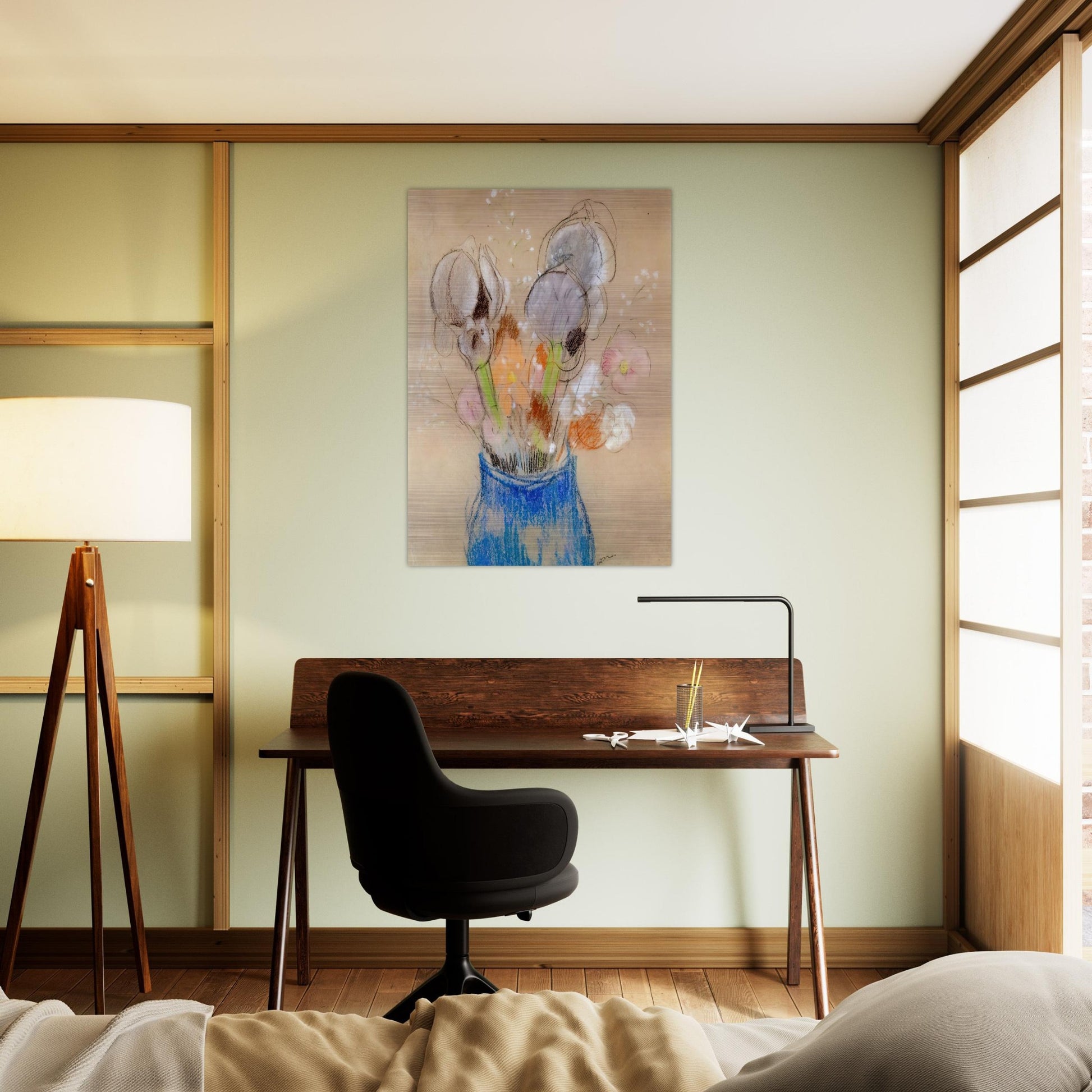 BOUQUET OF FLOWERS 4 - Odilon Redon Brushed Aluminum Print - 70x100 cm / 28x40 inches | Odilon Redon Aluminum Print | Odilon Redon Prints