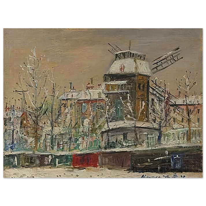 Maurice Utrillo - MOULIN DE LA GALETTE UNDER THE SNOW 1  75x100 cm / 30x40inches Fine Art Poster