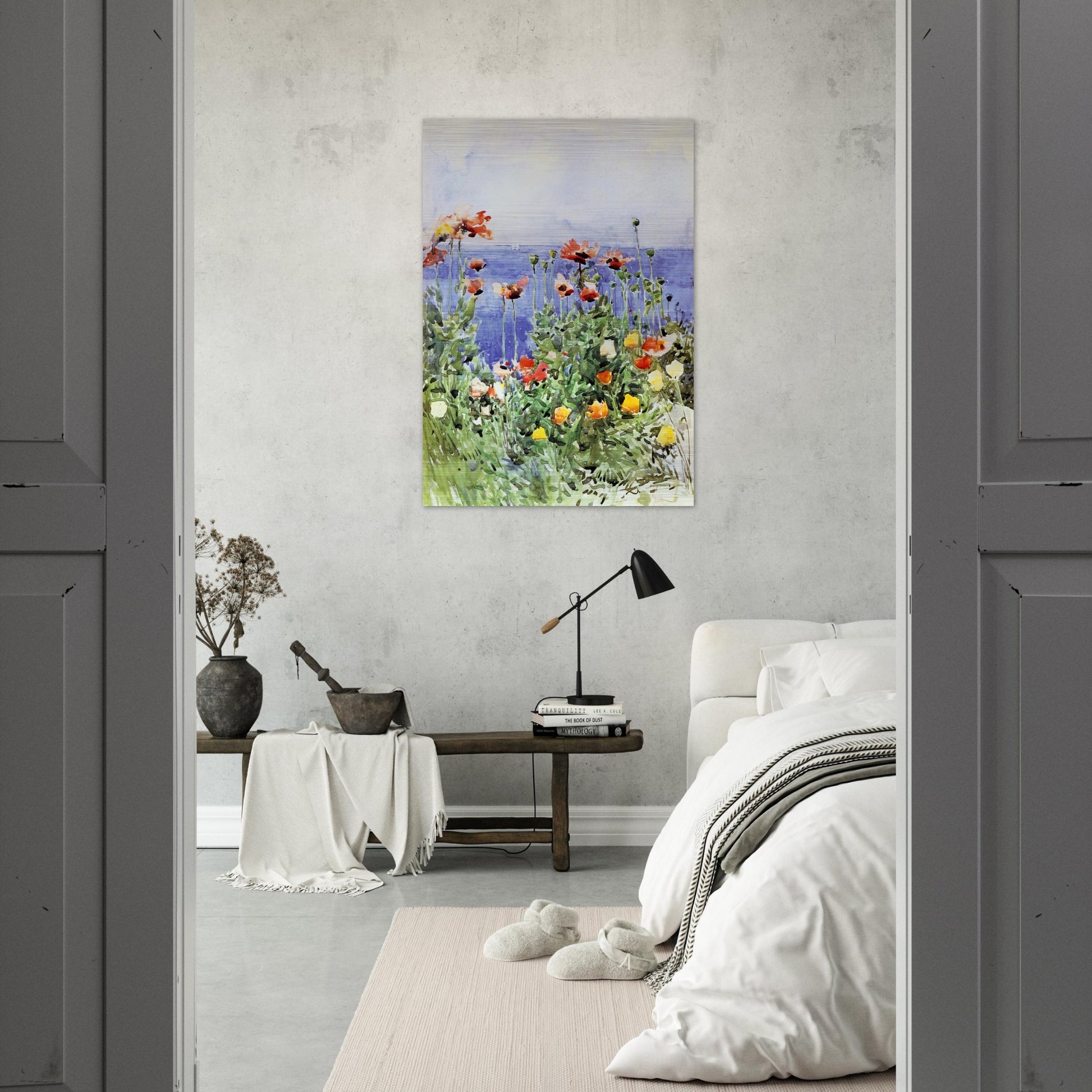 Poppies, Isles of Shoals 02 - Childe Hassam Brushed Aluminum Print - 70x100 cm / 28x40 inches | Childe Hassam Aluminum Print | Childe Hassam Prints