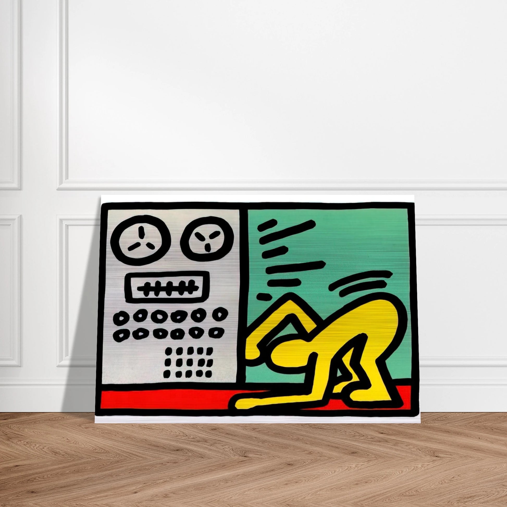 POP SHOP III 1989 - Keith Haring Brushed Aluminum Print - 70x100 cm / 28x40 inches | Keith Haring Aluminum Print | Keith Haring Prints
