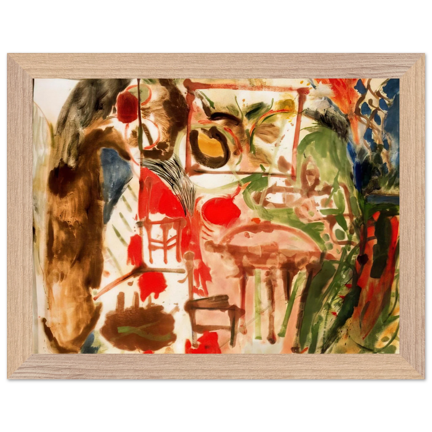 Helen Frankenthaler - Interior - 1957 Wall art - A3 (29.7 x 42  cm) - Premium Wooden Framed Poster With Fine Art Paper-canvas - White frame