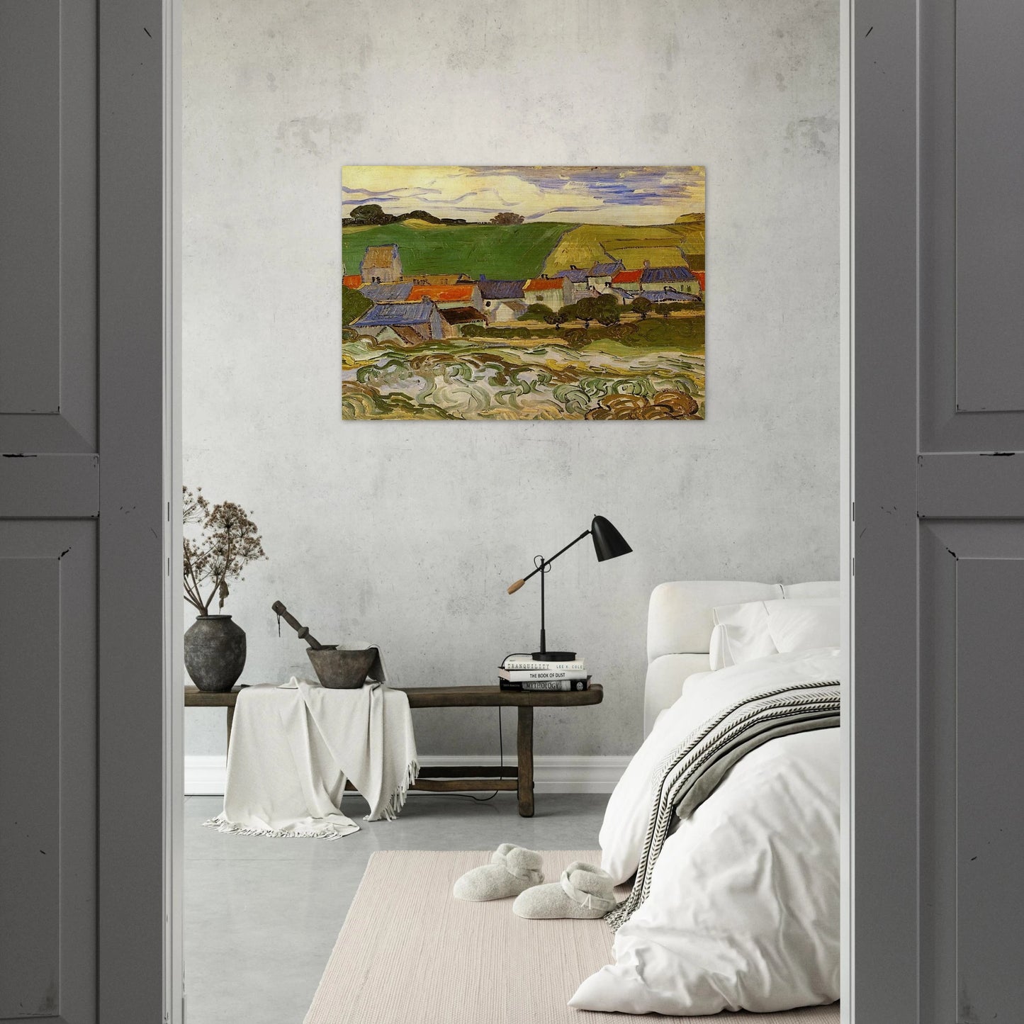 View of Auvers - Vincent van Gogh Brushed Aluminum Print - 70x100 cm / 28x40 inches | Vincent van Gogh Aluminum Print | Vincent van Gogh Prints
