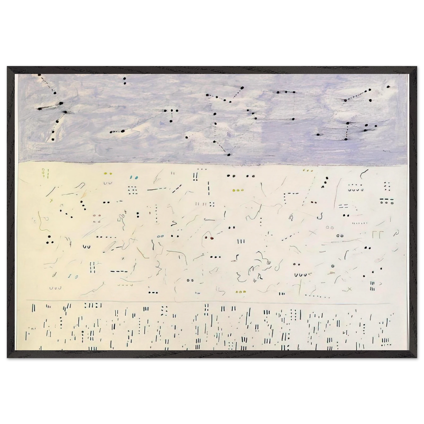 Deep Six - 1979 - Gene Davis 70x100 cm / 28x40 inches Framed Art Print – Black Wooden Frame