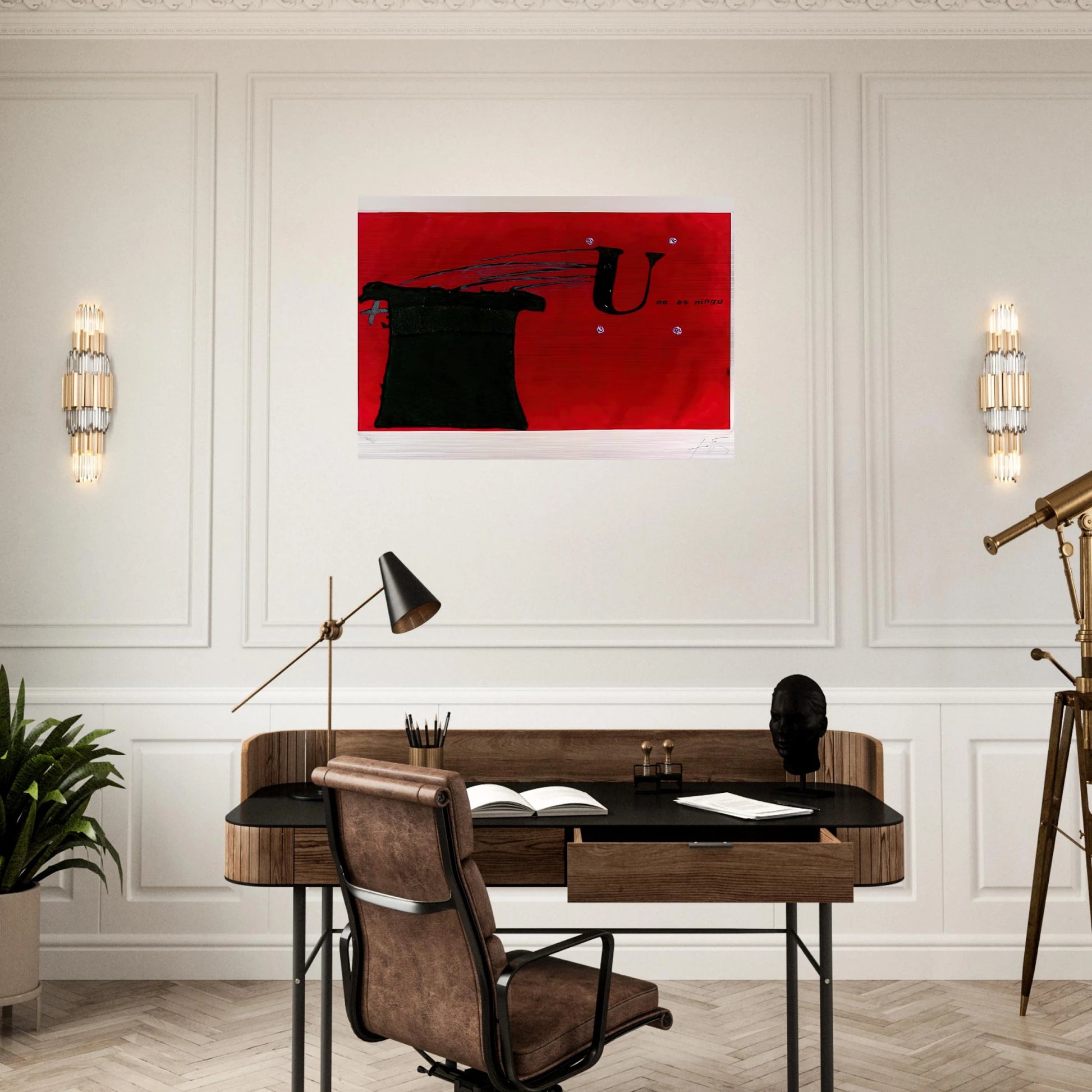 U NO S NING 1979 - Antoni Tapies Brushed Aluminum Print - 70x100 cm / 28x40 inches | Antoni Tapies Aluminum Print | Antoni Tapies Prints