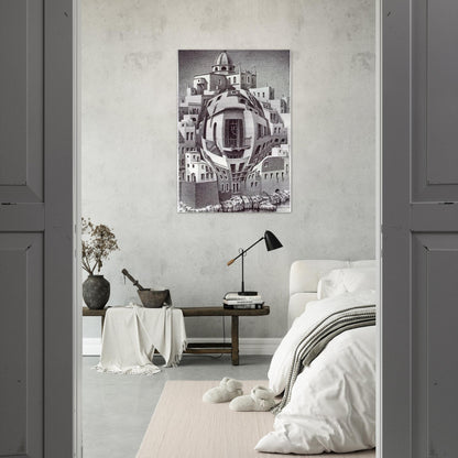 BALCONY - MC Escher Brushed Aluminum Print - 70x100 cm / 28x40 inches | MC Escher Aluminum Print | MC Escher Prints | Maurits Cornelis Escher Prints