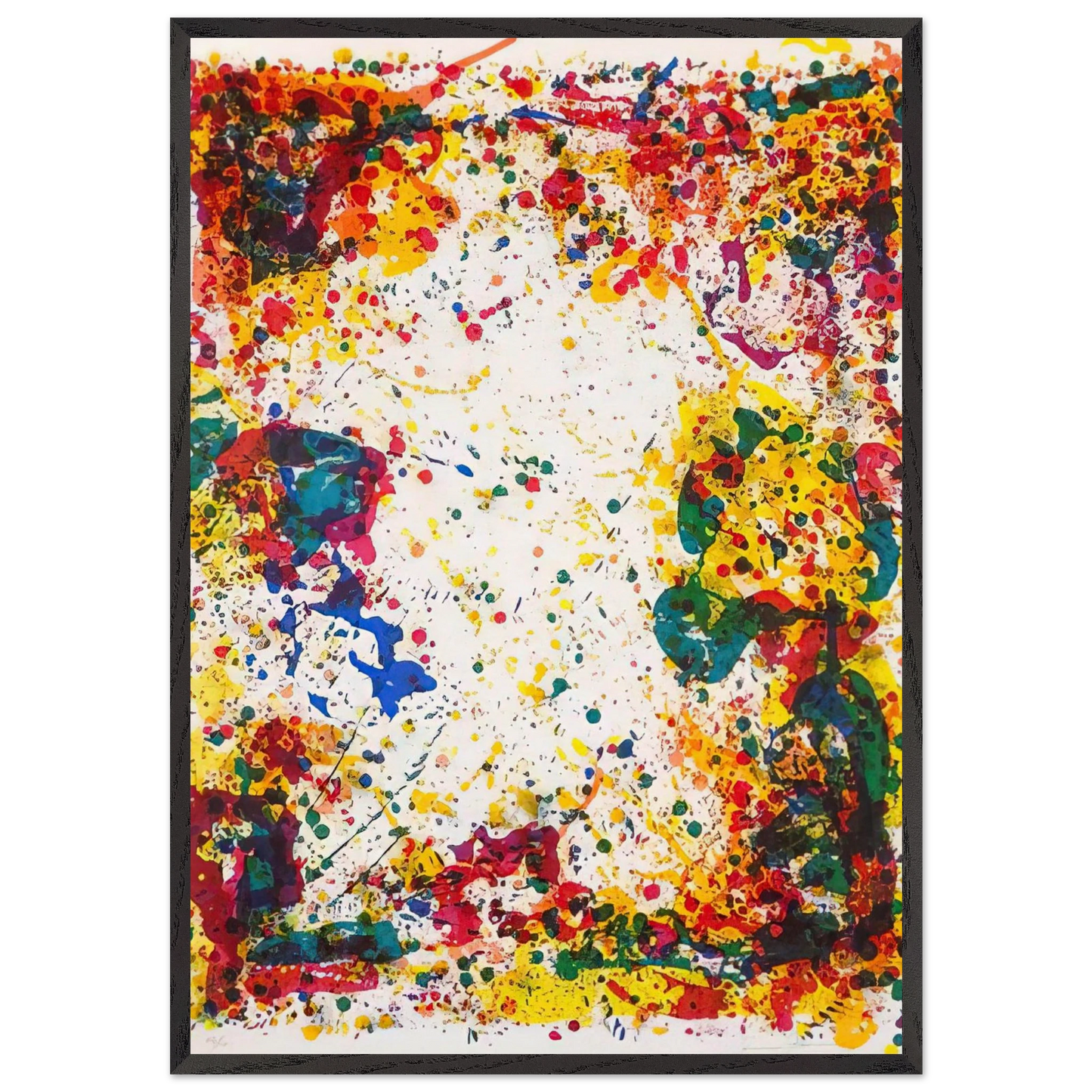 Freshet - Sam Francis 70x100 cm / 28x40 inches Framed Art Print – Black Wooden Frame