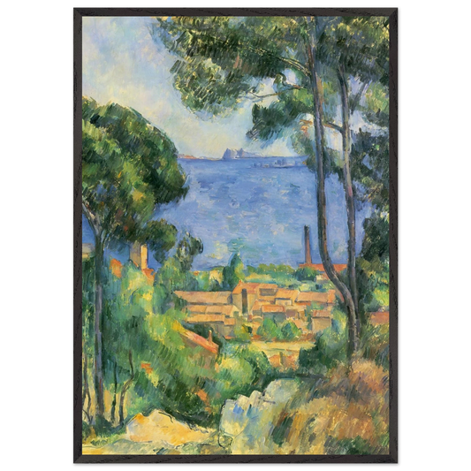View of LEstaque and Chateaux dIf - Paul Cezanne 70x100 cm / 28x40 inches Framed Art Print – Black Wooden Frame