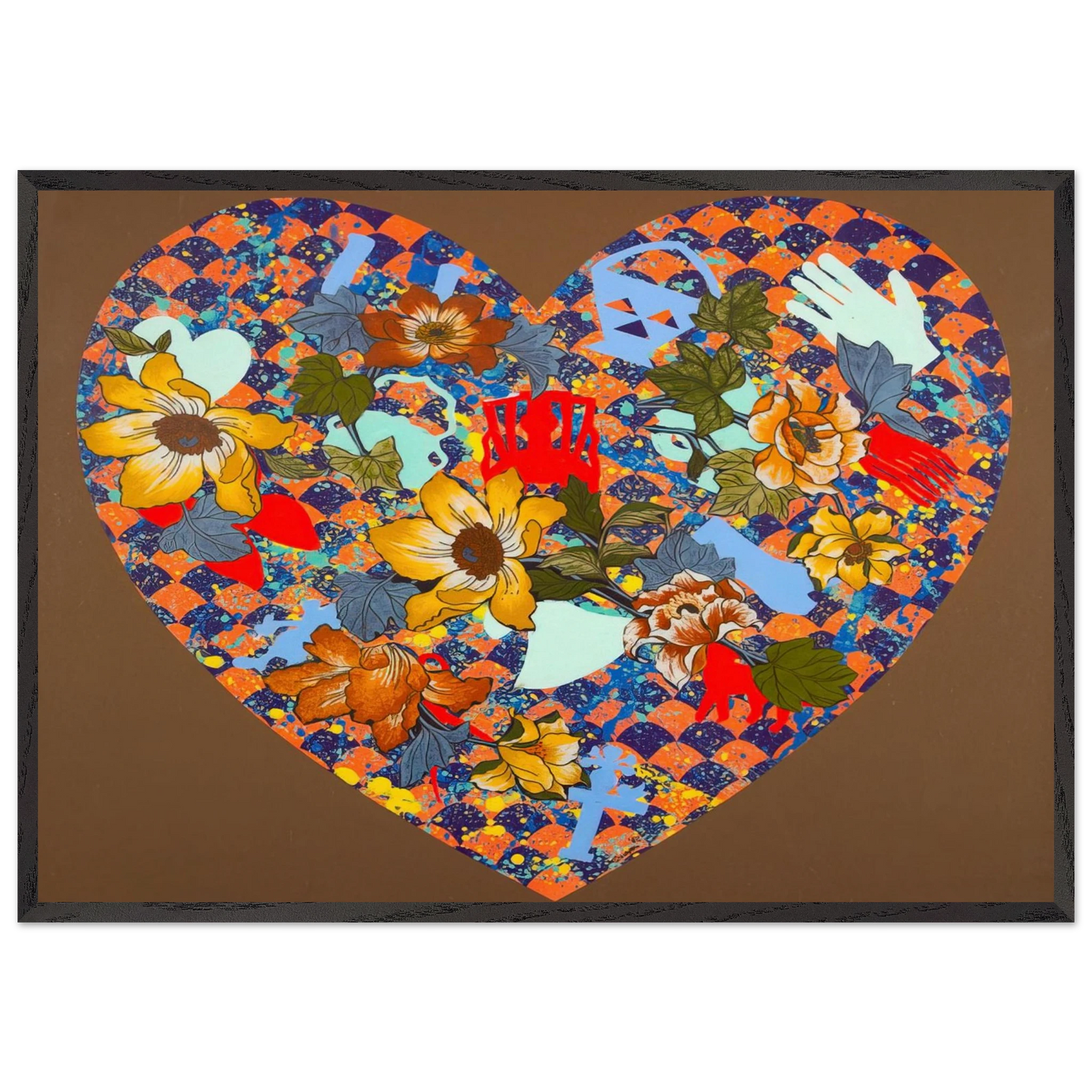 Our Stenciled Heart - 2008 - Miriam Schapiro 70x100 cm / 28x40 inches Framed Art Print – Black Wooden Frame