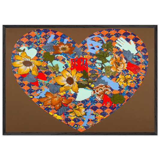 Our Stenciled Heart - 2008 - Miriam Schapiro 70x100 cm / 28x40 inches Framed Art Print – Black Wooden Frame
