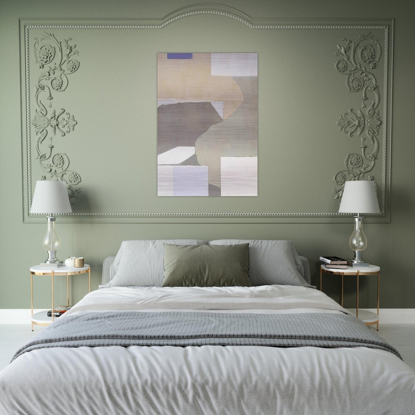 White and Brown - 1972 - Kenzo Okada Brushed Aluminum Print - 70x100 cm / 28x40 inches | Kenzo Okada Aluminum Print | Kenzo Okada Prints