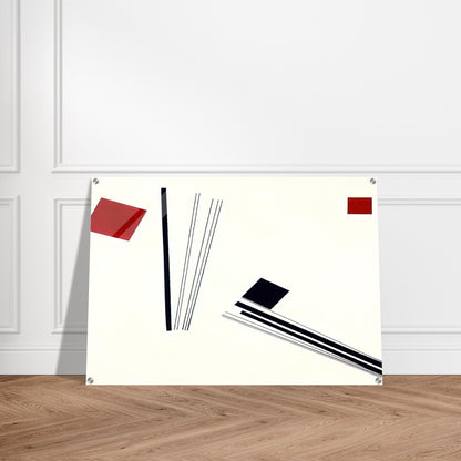 Painting in red and black - 1956 - Lygia Pape Acrylic Print - 70x100 cm / 28x40″ inches