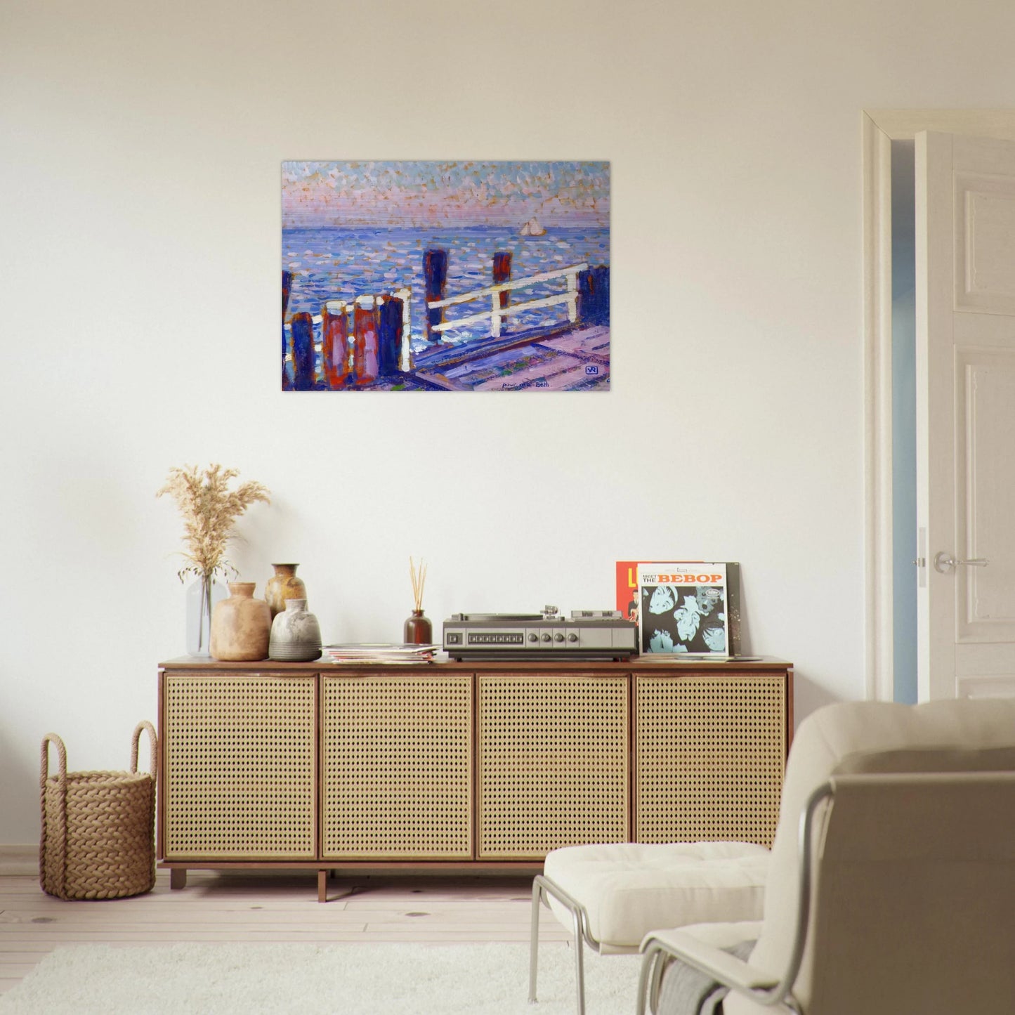 THE JETTY 1906 - Theo van Rysselberghe Brushed Aluminum Print - 70x100 cm / 28x40 inches | Theo van Rysselberghe Aluminum Print | Theo van Rysselberghe Prints