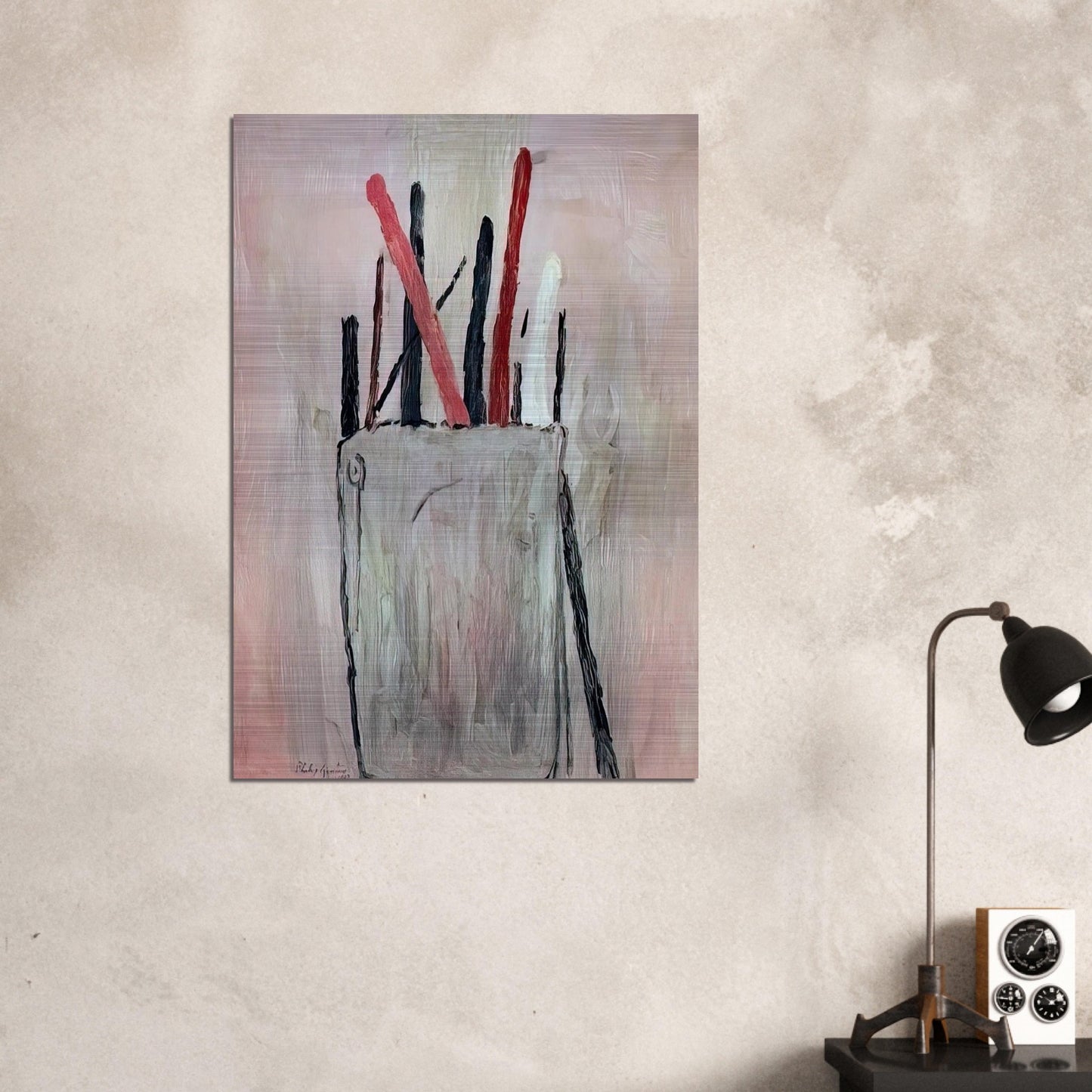 BRUSHES 1969 - Philip Guston Brushed Aluminum Print - 70x100 cm / 28x40 inches | Philip Guston Aluminum Print | Philip Guston Prints