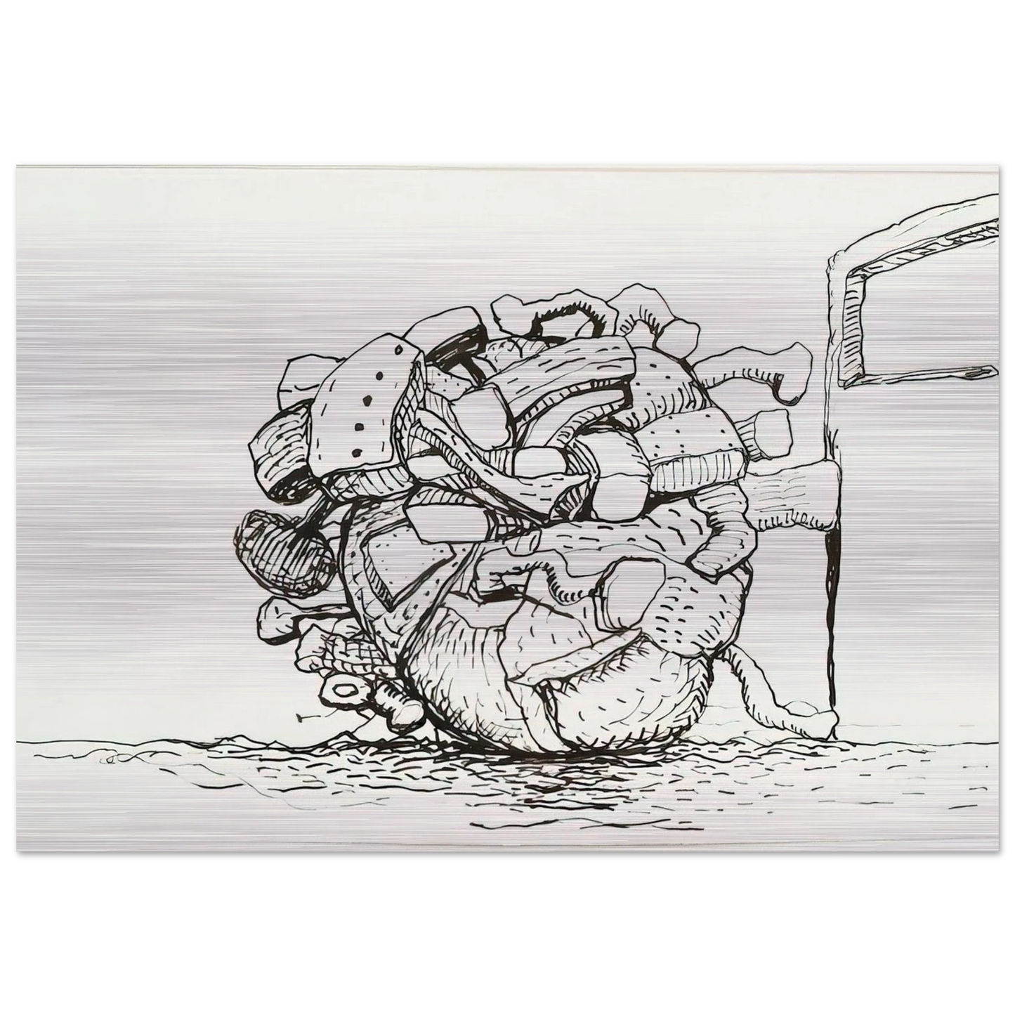 UNTITLED 1 - Philip Guston Brushed Aluminum Print - 70x100 cm / 28x40 inches | Philip Guston Aluminum Print | Philip Guston Prints