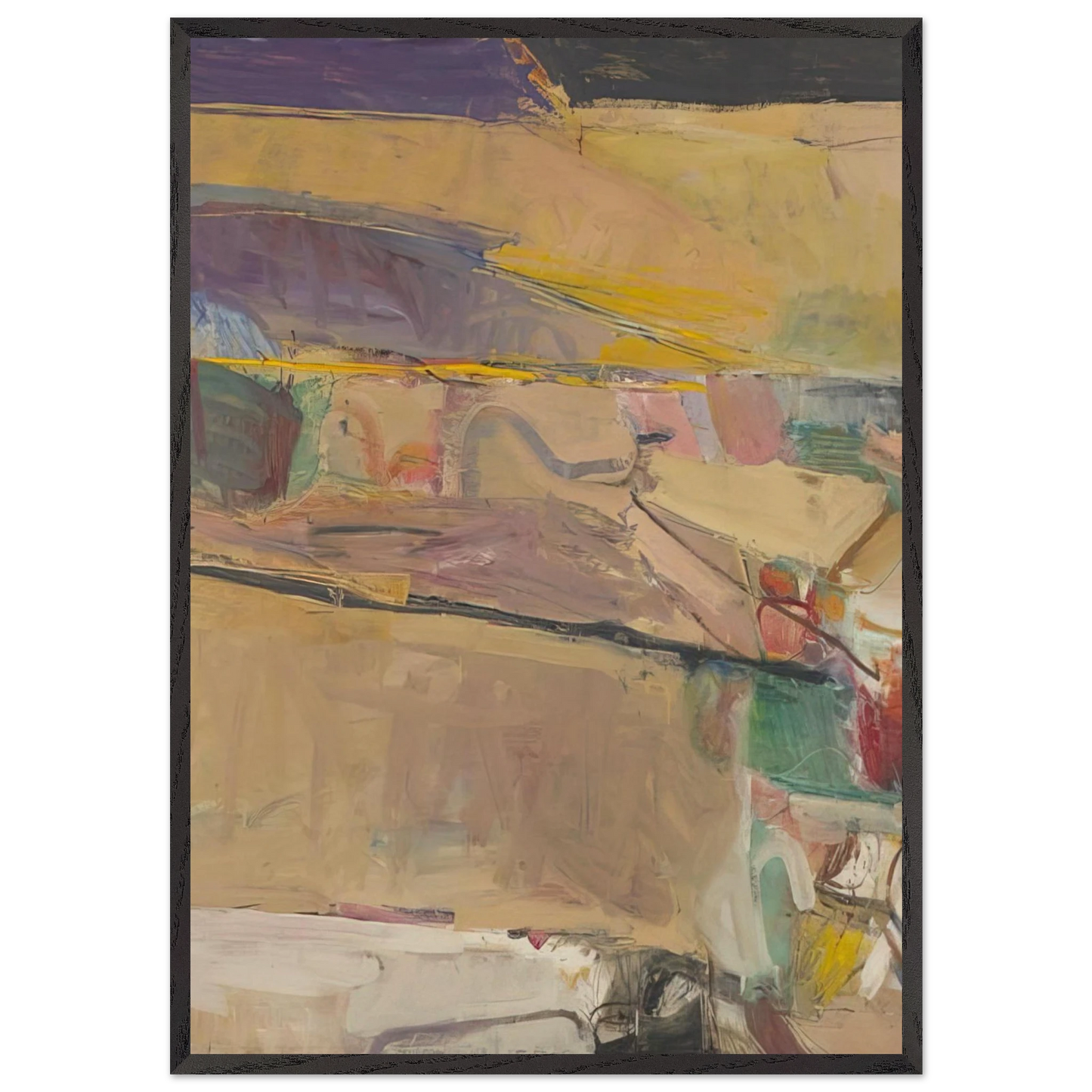 Berkeley 54 - Richard Diebenkorn 70x100 cm / 28x40 inches Framed Art Print – Black Wooden Frame