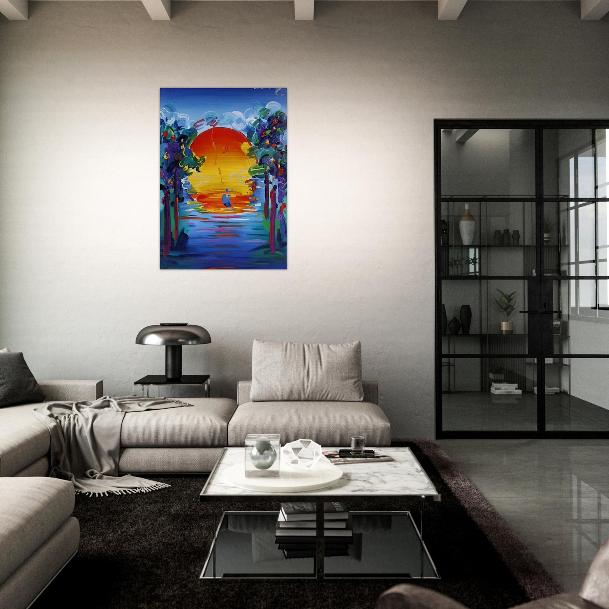 BETTER WORLD 1993 - Peter Max Brushed Aluminum Print - 70x100 cm / 28x40 inches | Peter Max Aluminum Print | Peter Max Prints