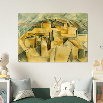 Houses on the hill - Pablo Picasso Acrylic Print - 70x100 cm / 28x40″ inches | Pablo Picasso Wall Art | Pablo Picasso Prints