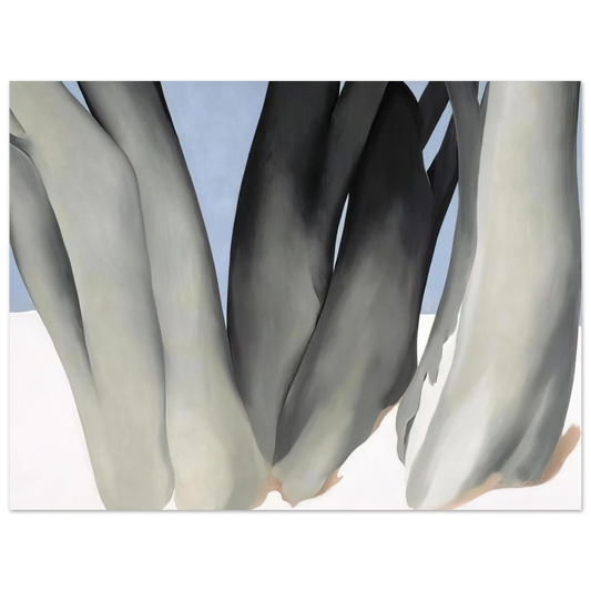 Georgia O'Keeffe - Bare Tree Trunks with Snow Fine Art Poster