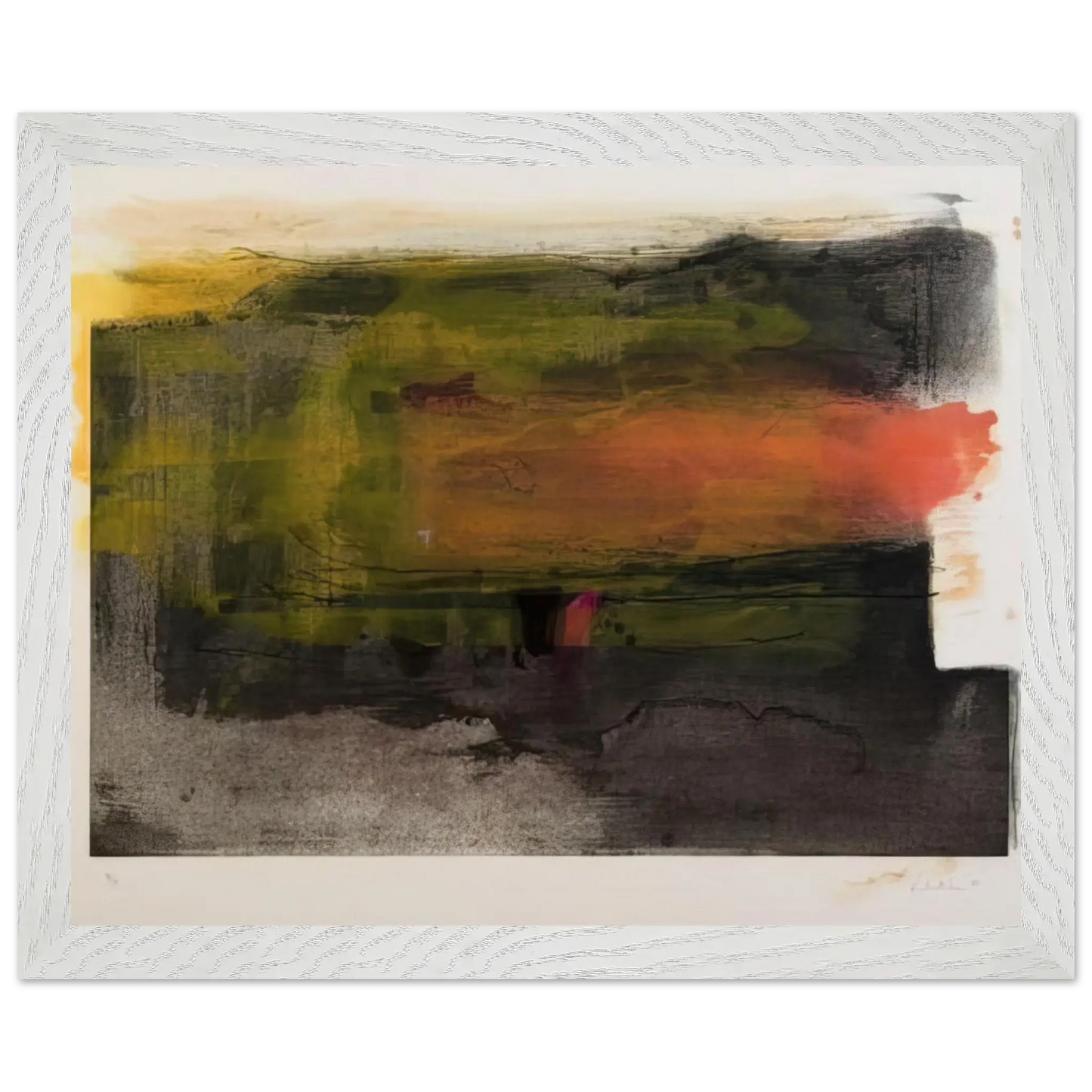 Helen Frankenthaler - Deep Sun - 1983 Wall art - A1 (59.4 x 84.1  cm) - Premium Wooden Framed Poster With Fine Art Paper - Wood frame