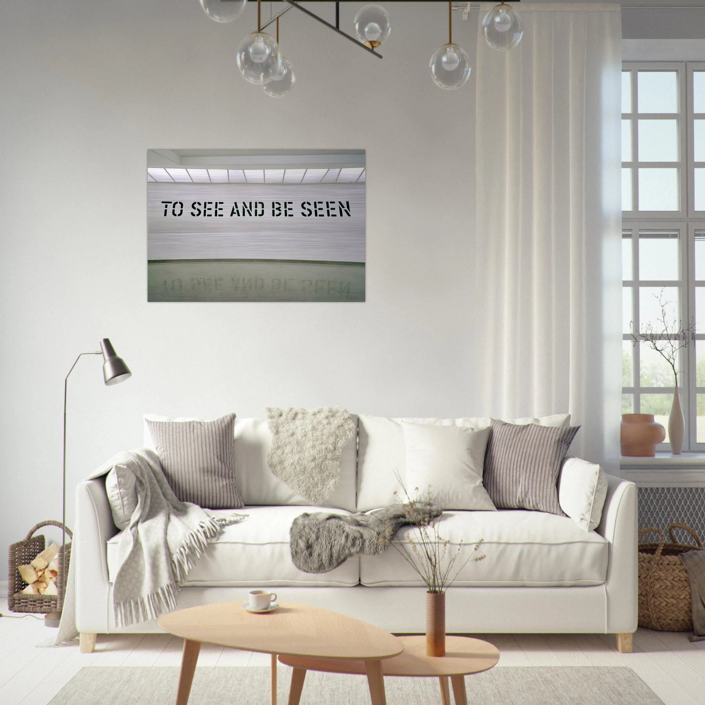 To See and Be Seen - 1972 - Lawrence Weiner Brushed Aluminum Print - 70x100 cm / 28x40 inches | Lawrence Weiner Aluminum Print | Lawrence Weiner Prints