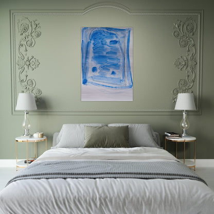 Sketchy Cobaltic Blue Flag - 2009 - Raoul De Keyser Brushed Aluminum Print - 70x100 cm / 28x40 inches | Raoul De Keyser Aluminum Print | Raoul De Keyser Prints