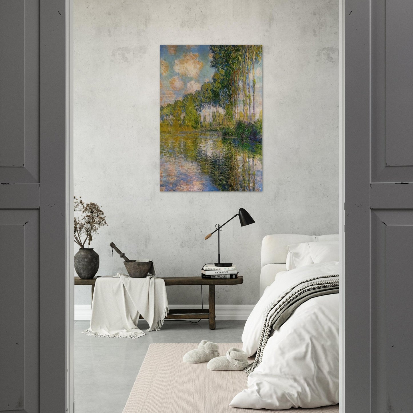 Poplars On The Banks Of The River Epte - claude monet Brushed Aluminum Print - 70x100 cm / 28x40 inches | claude monet Aluminum Print | claude monet Prints