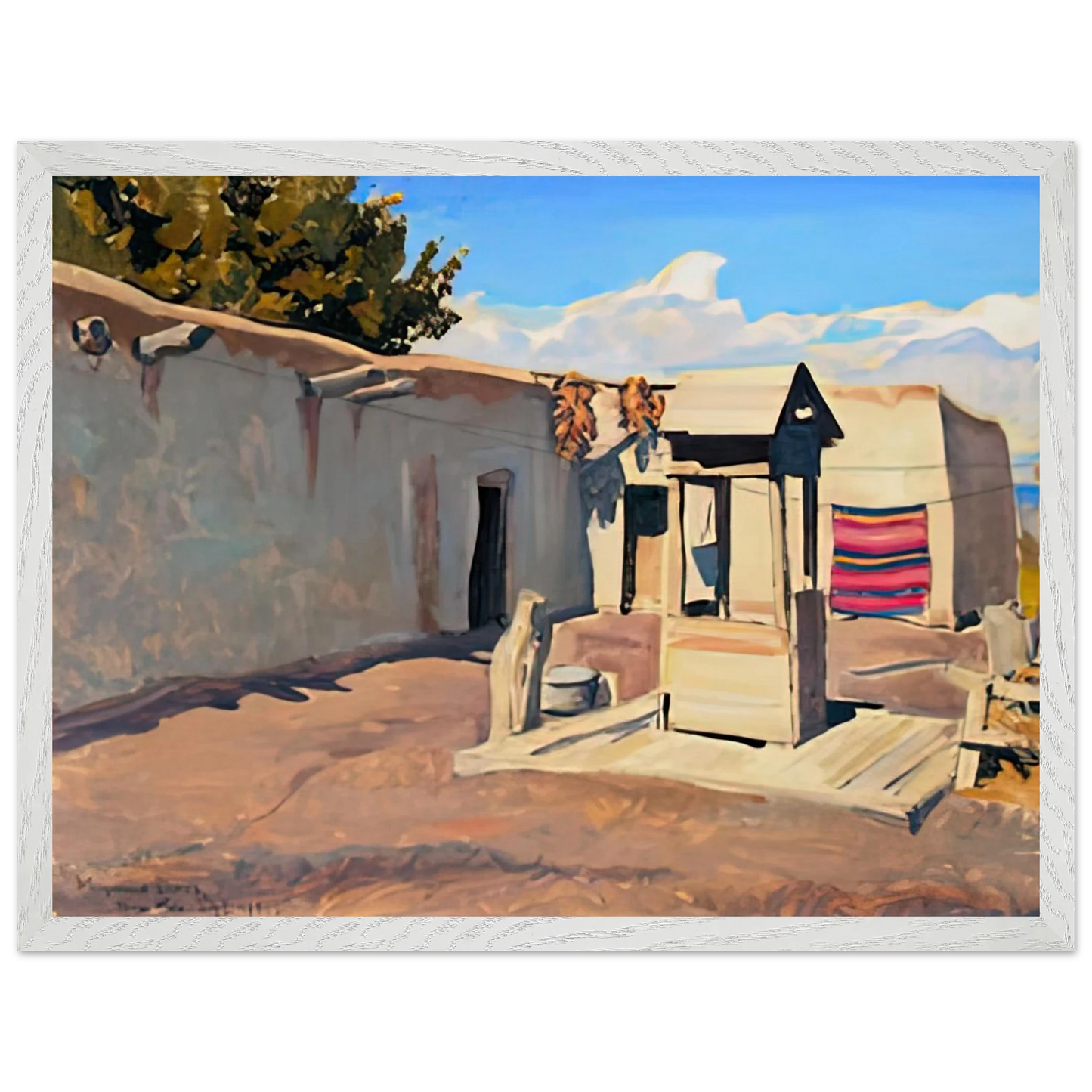 Maynard Dixon - OLD PATIO 1931 Wall art - A3 (29.7 x 42  cm) - Premium Wooden Framed Poster With Fine Art Paper-canvas - White frame