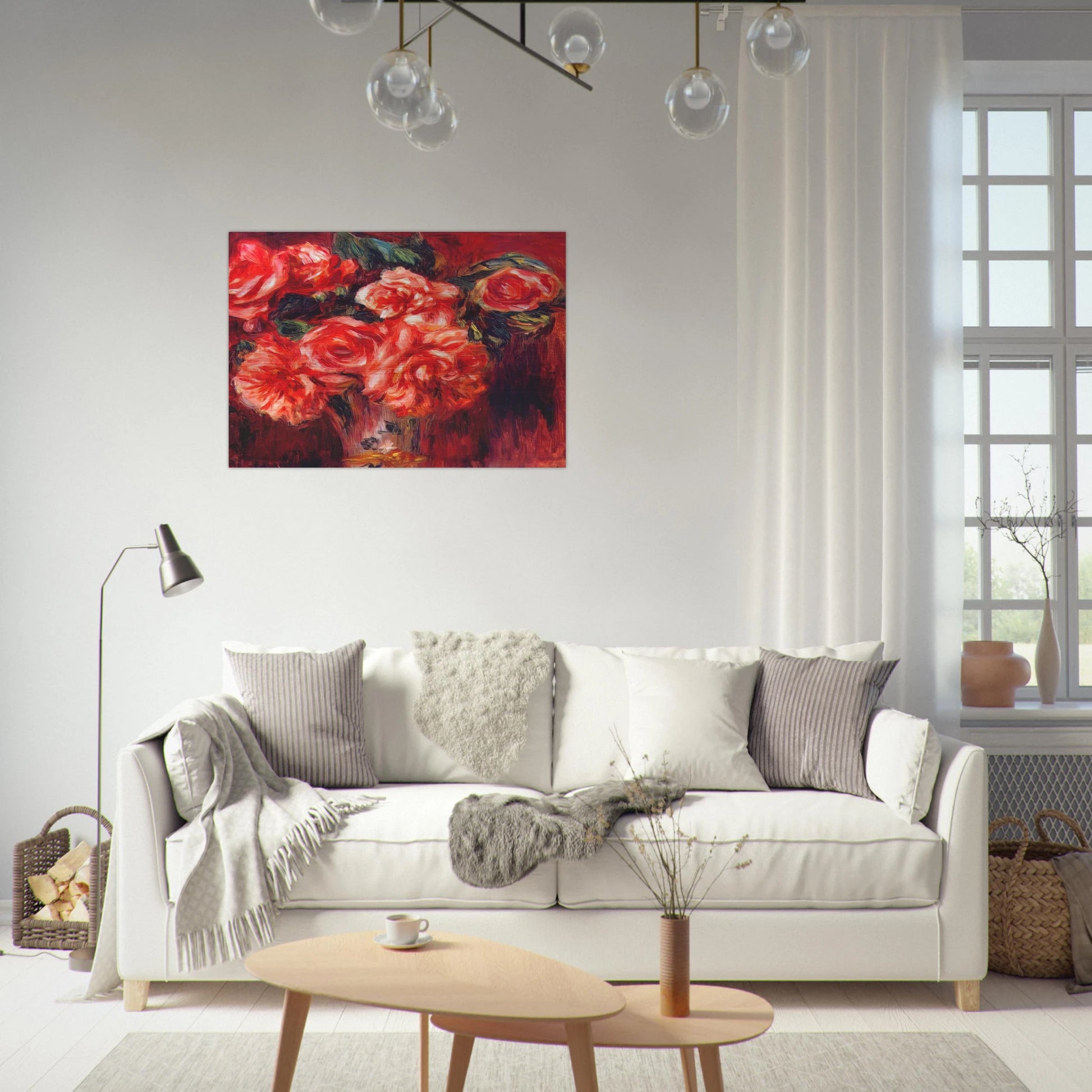 Moss roses - Pierre-Auguste Renoir Brushed Aluminum Print - 70x100 cm / 28x40 inches | Pierre-Auguste Renoir Aluminum Print | Pierre-Auguste Renoir Prints