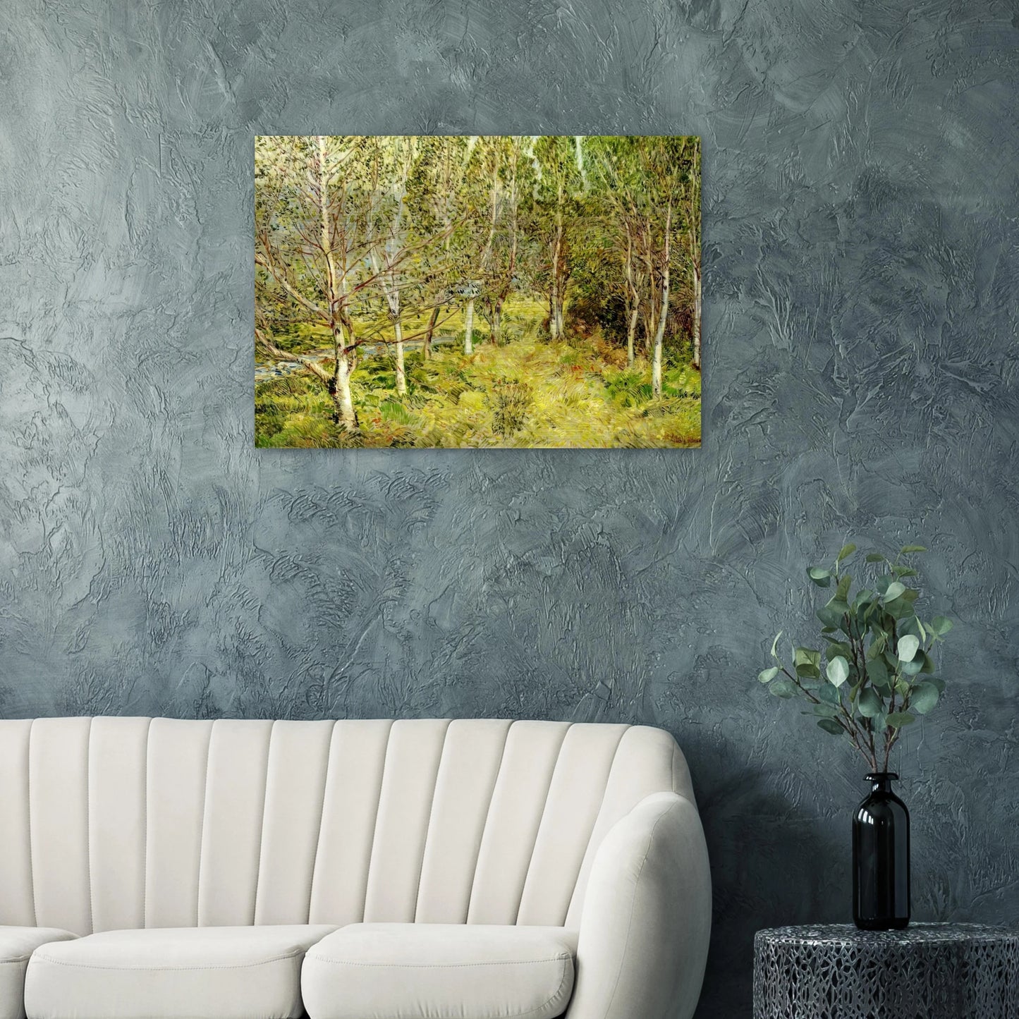 Spring Woods - Childe Hassam Brushed Aluminum Print - 70x100 cm / 28x40 inches | Childe Hassam Aluminum Print | Childe Hassam Prints