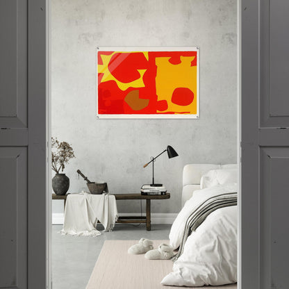 Six in Light Orange with Red in Yellow - 1970 - Patrick Heron Acrylic Print - 70x100 cm / 28x40″ inches