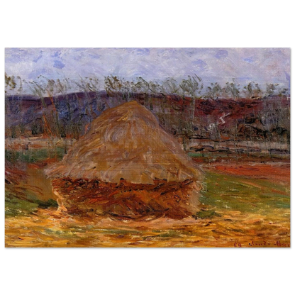Grainstack at Giverny - claude monet Brushed Aluminum Print - 70x100 cm / 28x40 inches | claude monet Aluminum Print | claude monet Prints