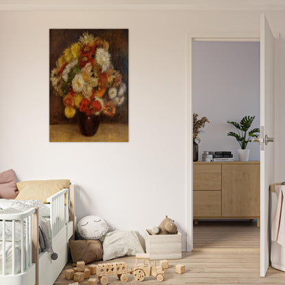 Bouquet of Chrysanthemums - Pierre-Auguste Renoir Brushed Aluminum Print - 70x100 cm / 28x40 inches | Pierre-Auguste Renoir Aluminum Print | Pierre-Auguste Renoir Prints