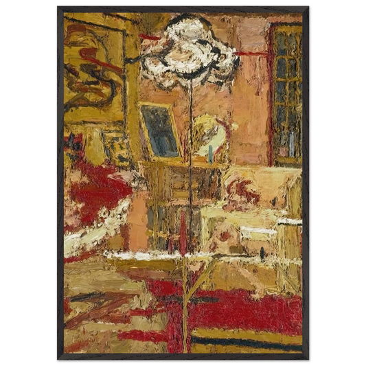 THE SITTING ROOM - Frank Auerbach 70x100 cm / 28x40 inches Framed Art Print – Black Wooden Frame