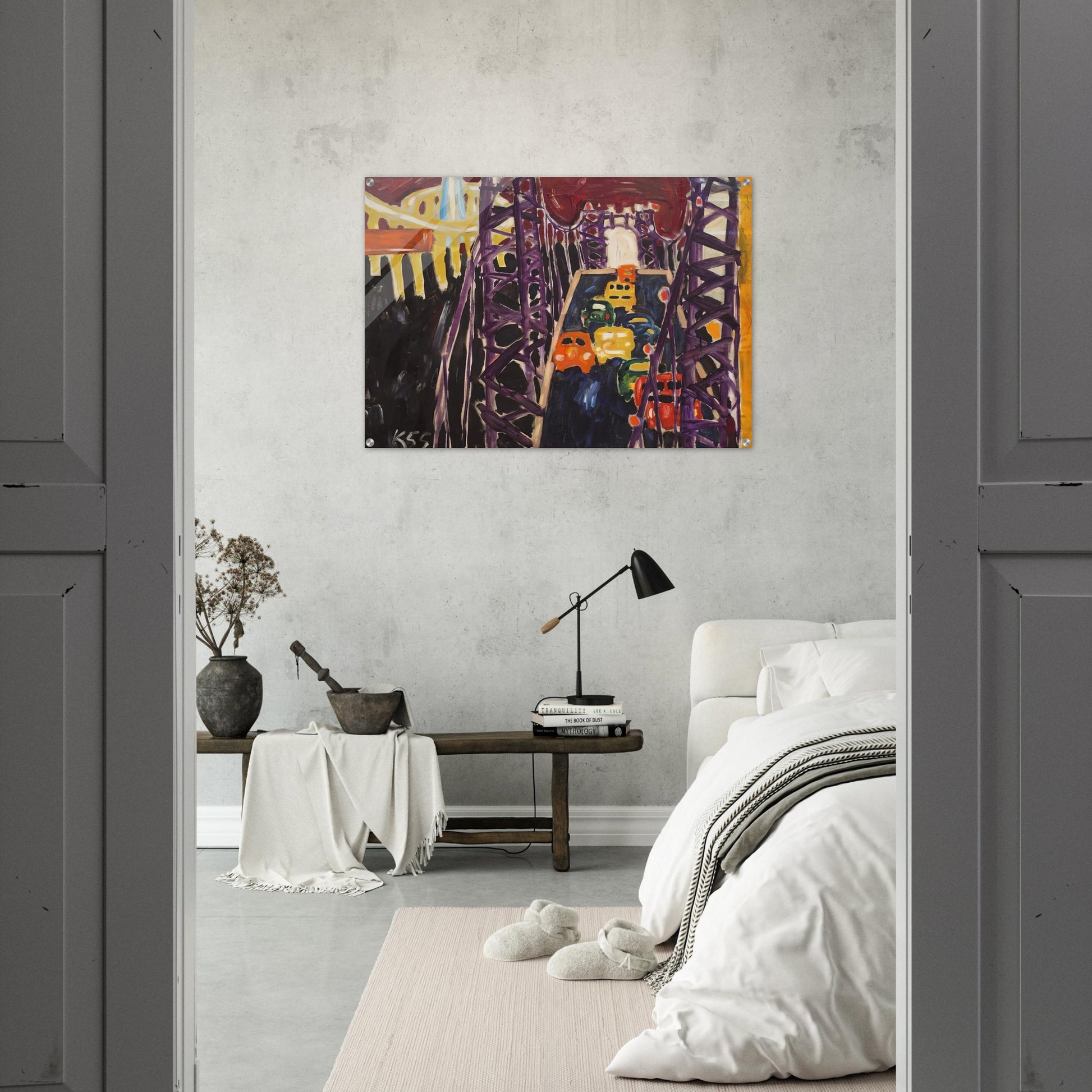 George Washington Bridge, with Cars - Allan Kaprow Acrylic Print - 70x100 cm / 28x40″ inches | Allan Kaprow Wall Art | Allan Kaprow Prints
