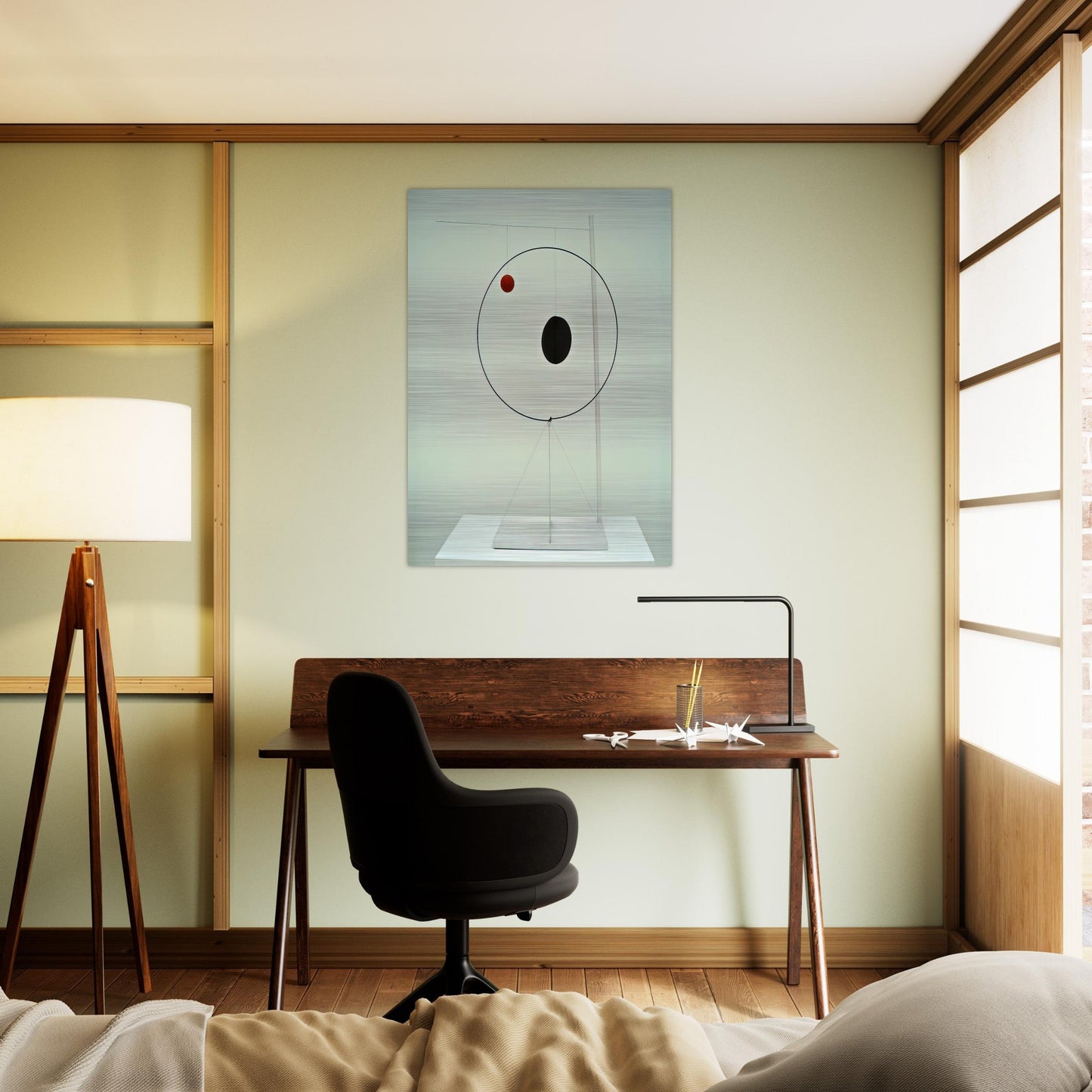 OBJECT WITH RED BALL 1931 - Alexander Calder Brushed Aluminum Print - 70x100 cm / 28x40 inches | Alexander Calder Aluminum Print | Alexander Calder Prints