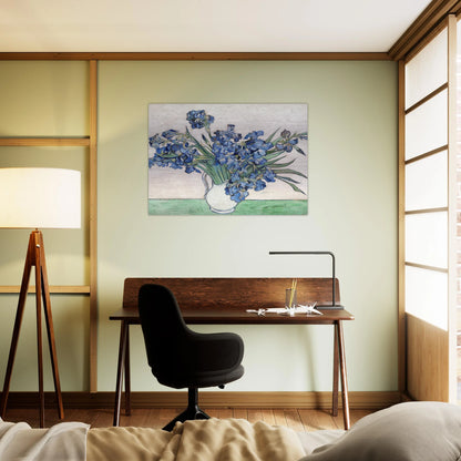 Vase with Irises - Vincent van Gogh Brushed Aluminum Print - 70x100 cm / 28x40 inches | Vincent van Gogh Aluminum Print | Vincent van Gogh Prints
