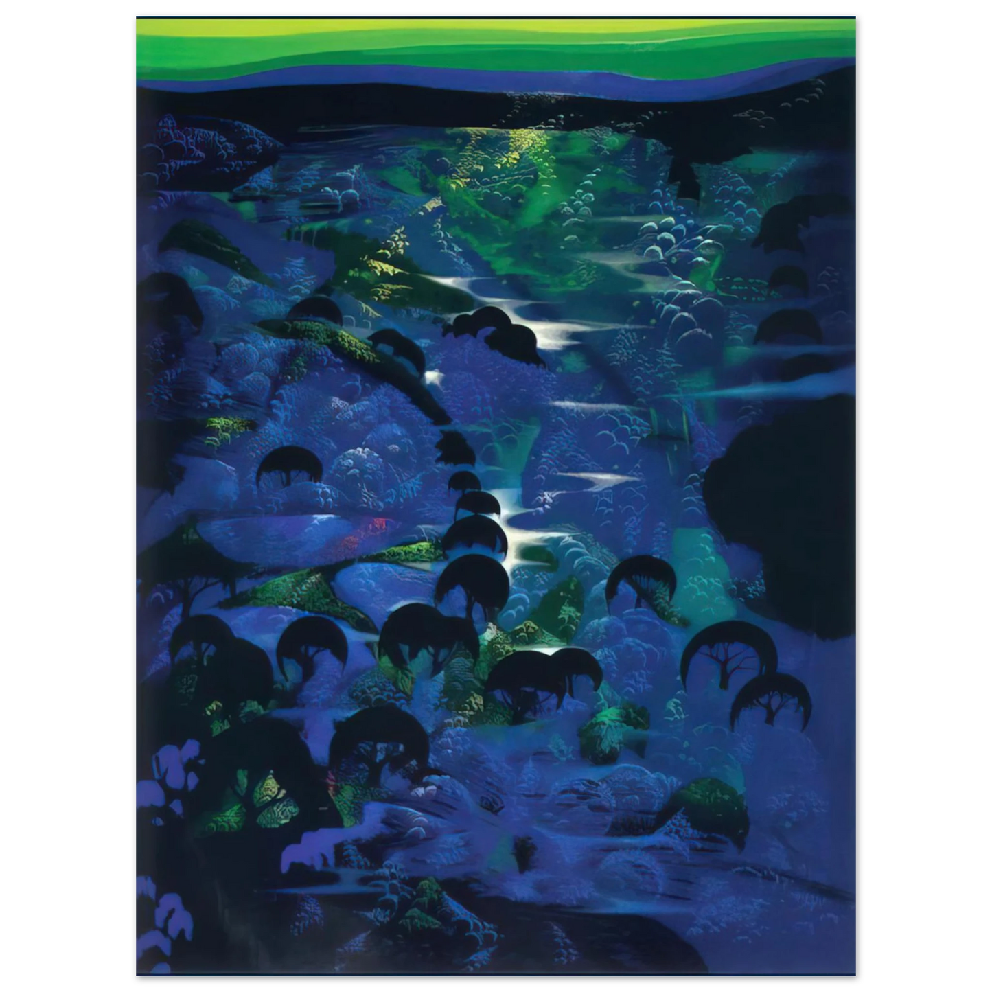 Eyvind Earle - Beneath an Emerald Sky  75x100 cm / 30x40inches Fine Art Poster