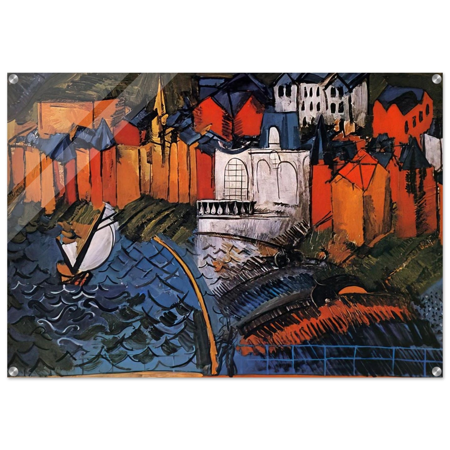 SAILBOAT AT SAINTE ADRESSE 1912 - Raoul Dufy Acrylic Print - 70x100 cm / 28x40″ inches | Raoul Dufy Wall Art | Raoul Dufy Prints