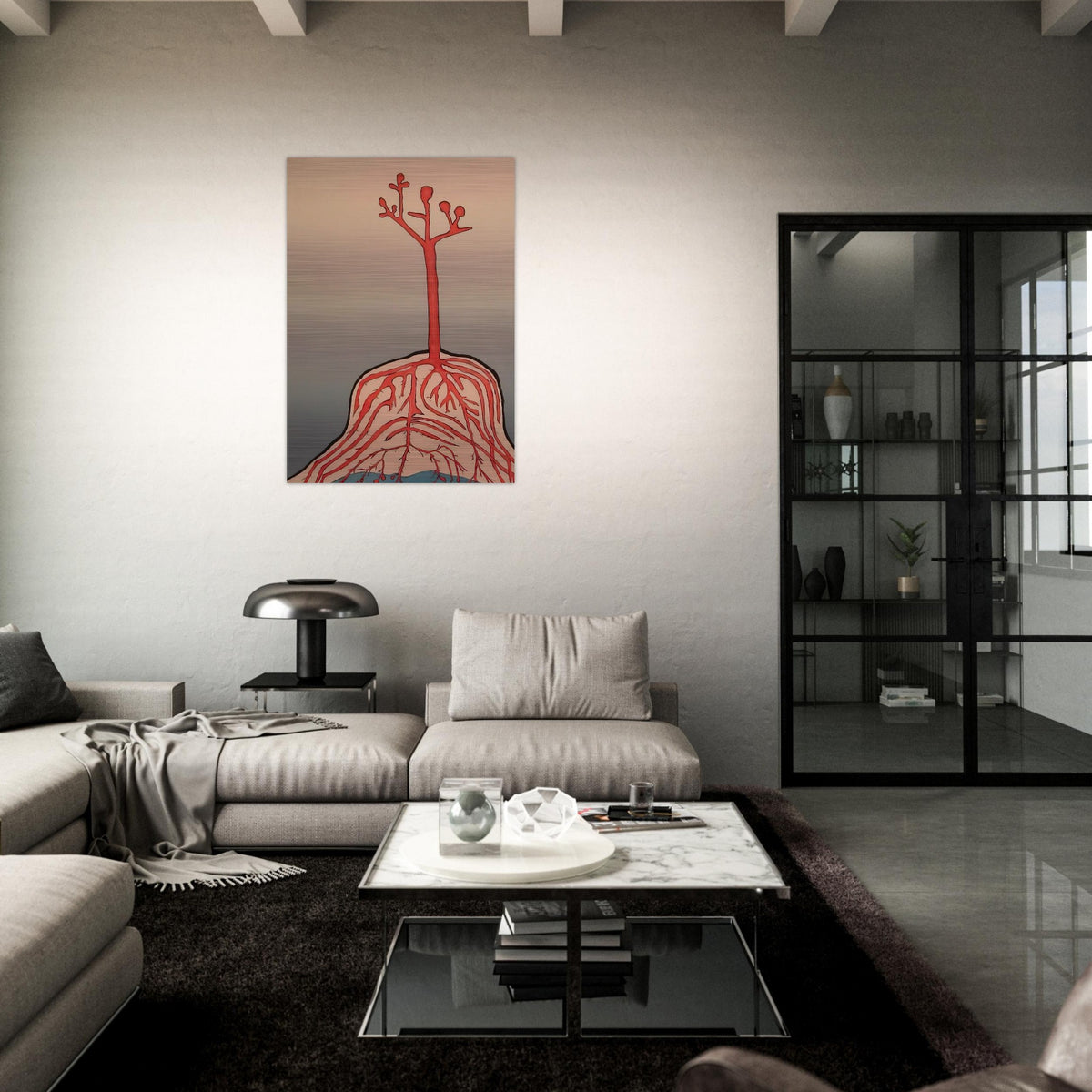 THE AINU TREE - Louise Bourgeois Brushed Aluminum Print - 70x100 cm / 28x40 inches | Louise Bourgeois Aluminum Print | Louise Bourgeois Prints