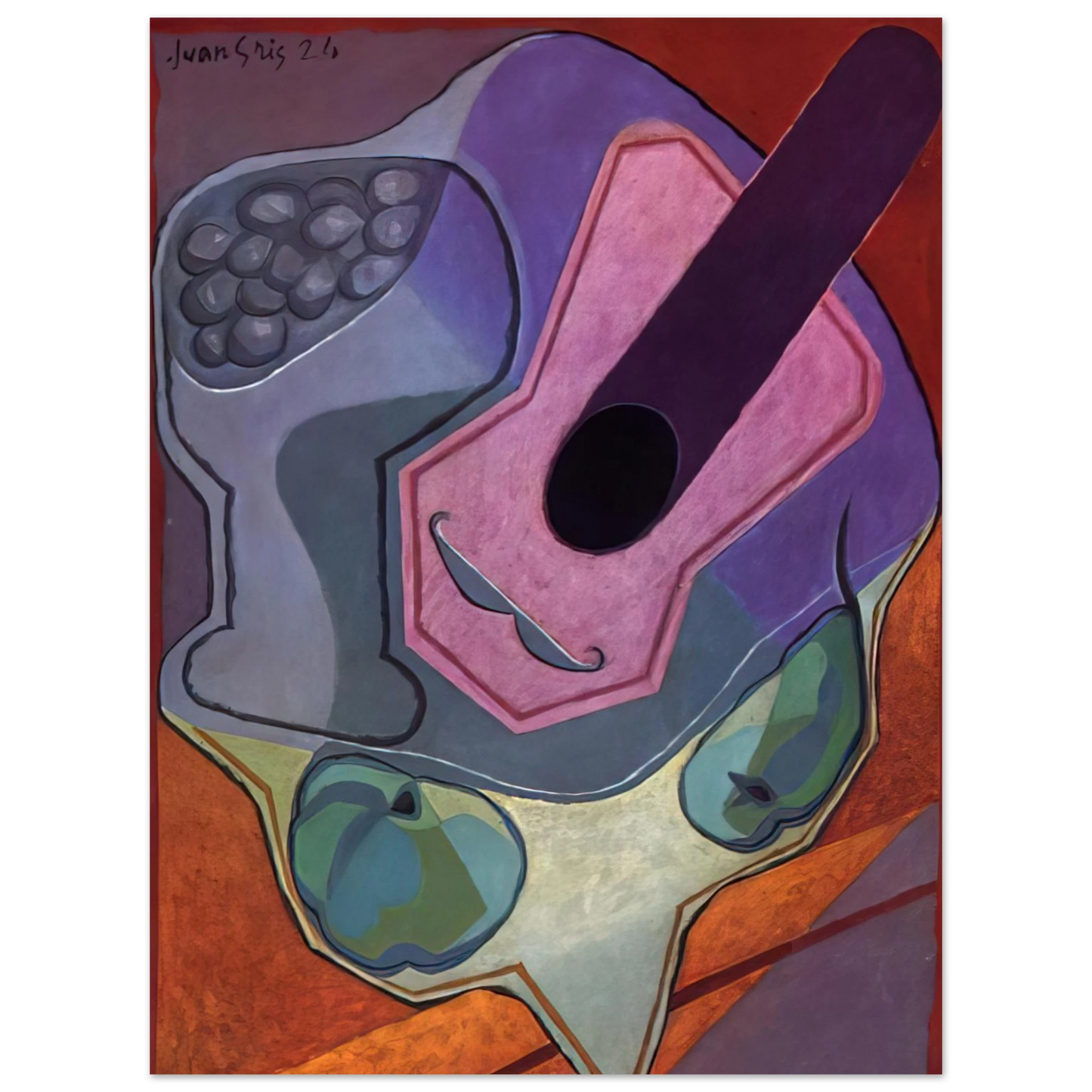 Juan Gris - VIOLIN WITH FRUIT 1924  75x100 cm / 30x40inches Fine Art Poster