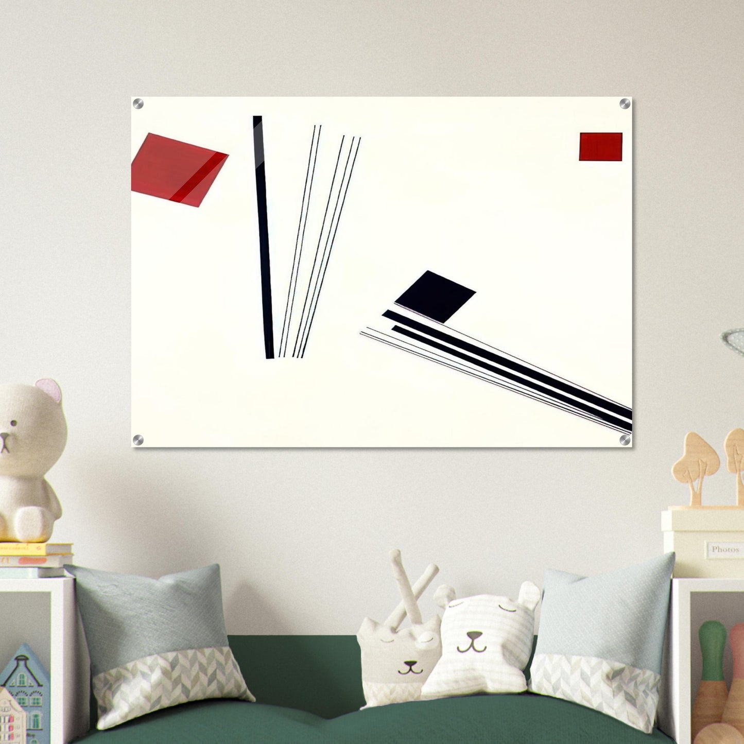 Painting in red and black - 1956 - Lygia Pape Acrylic Print - 70x100 cm / 28x40″ inches