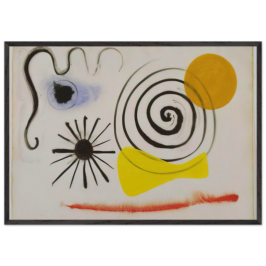 UNTITLED 1941 N1 - Alexander Calder 70x100 cm / 28x40 inches Framed Art Print – Black Wooden Frame
