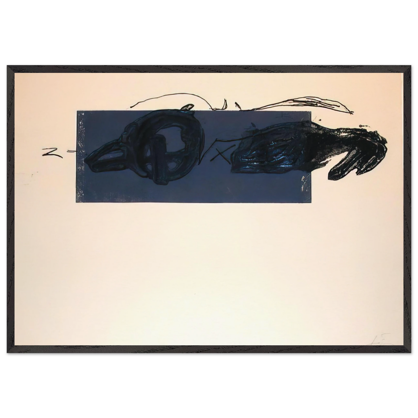 Z 1981 - Antoni Tapies 70x100 cm / 28x40 inches Framed Art Print – Black Wooden Frame