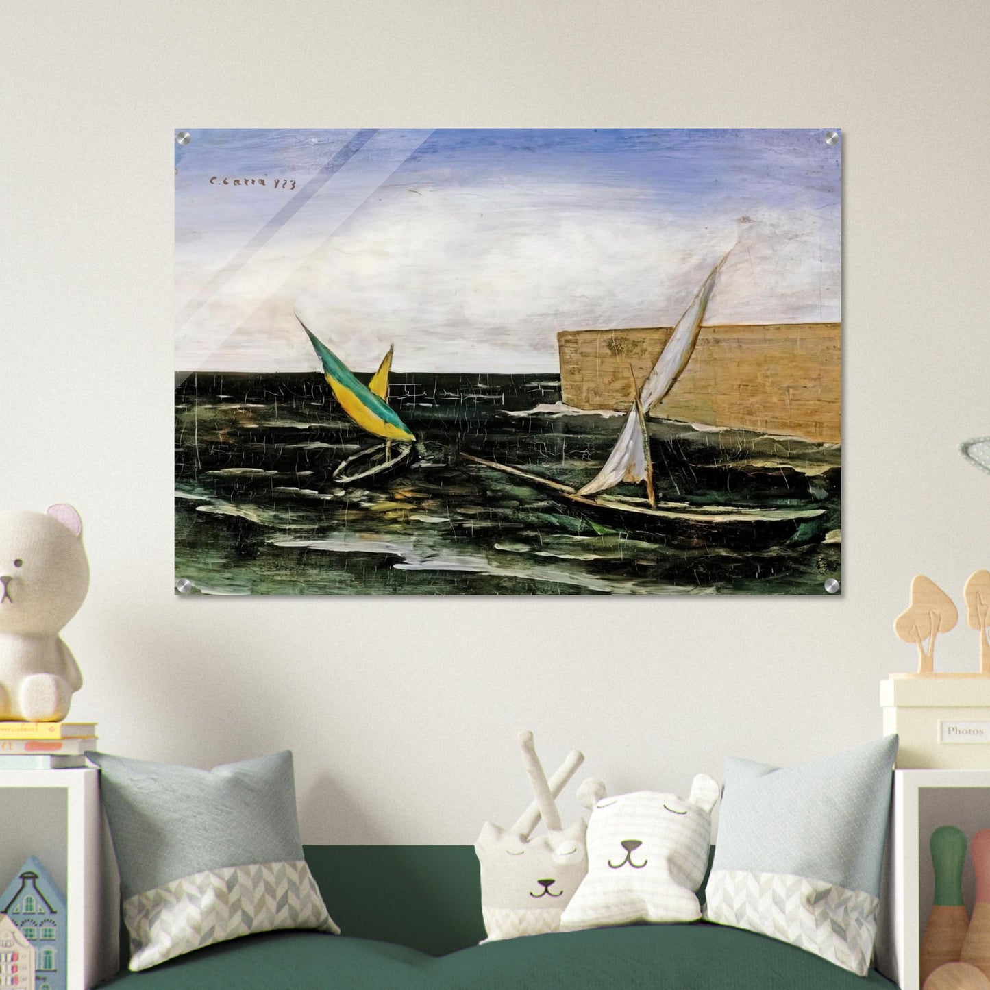 VELE NEL PORTO - Carlo Carra Acrylic Print - 70x100 cm / 28x40″ inches