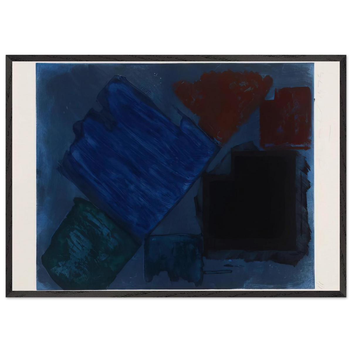 Splay - 1979 - John Hoyland 70x100 cm / 28x40 inches Framed Art Print – Black Wooden Frame