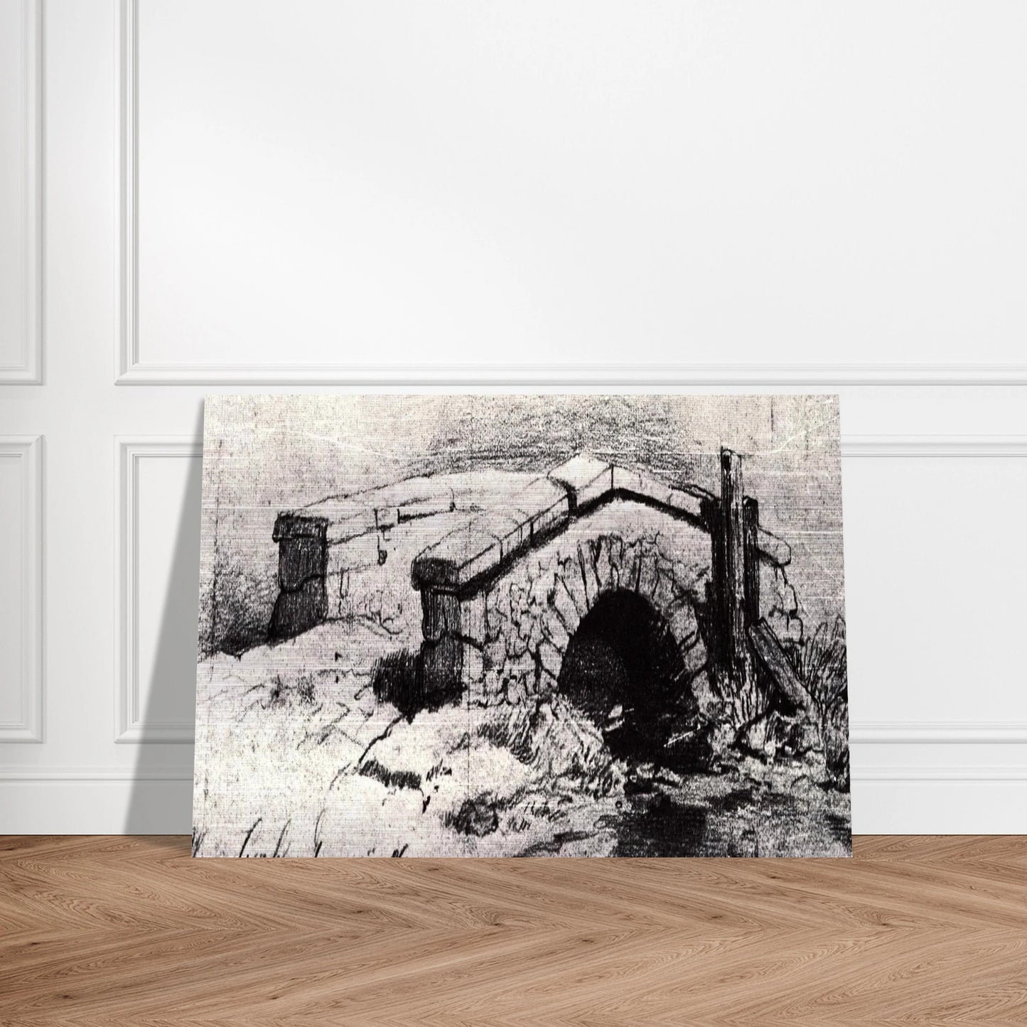 The Bridge - Vincent van Gogh Brushed Aluminum Print - 70x100 cm / 28x40 inches | Vincent van Gogh Aluminum Print | Vincent van Gogh Prints