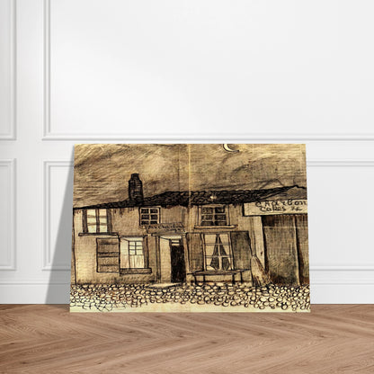 “Au Charbonnage” Café - Vincent van Gogh Brushed Aluminum Print - 70x100 cm / 28x40 inches | Vincent van Gogh Aluminum Print | Vincent van Gogh Prints